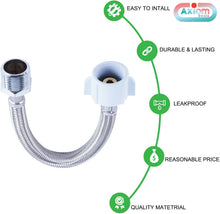 Load image into Gallery viewer, Axiomdeals 16" Hose Length 7/8" Male to 7/8" Female - Toilet Supply Hose Extension - Bidet Extension