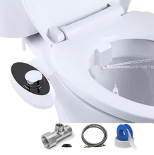 Charger l&#39;image dans la galerie, Axiomdeals AT3 Toilet Bidet Attachment Fresh Water Jet Spray with Dual Retract Nozzles and 2 Modes
