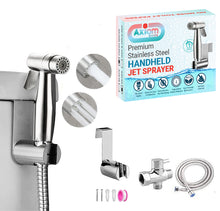 Load image into Gallery viewer, Axiomdeals Toilet Dual Mode Jet Spray Fresh Water Stainless Steel Handheld Bidet Shattaf Silver
