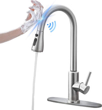 Load image into Gallery viewer, Axiomdeals Touch Sensor Kitchen Faucet with Pull Down Sprayer | Stainless Steel Brushed Nickel
