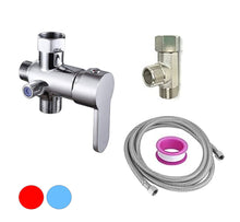 Load image into Gallery viewer, (pack of 3) Axiomdeals Hot &amp; Cold Valve Mixing Kit (Metallic) for Handheld Jet Spray/ Toilet Bidet/ Muslim Shattaf
