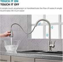 Load image into Gallery viewer, Axiomdeals Touch Sensor Kitchen Faucet with Pull Down Sprayer | Stainless Steel Brushed Nickel
