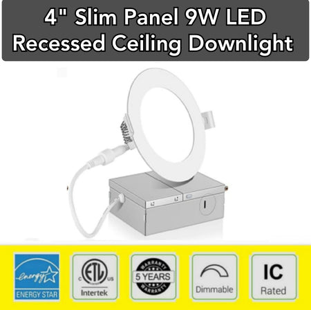 Axiomdeals 4" Slim Panel 9W 750Lumens Recessed Ceiling  LED Potlights