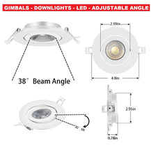Charger l&#39;image dans la galerie, Axiomdeals 4&quot; Slim Panel 9W 750Lumens Recessed Ceiling GIMBAL LED Potlights
