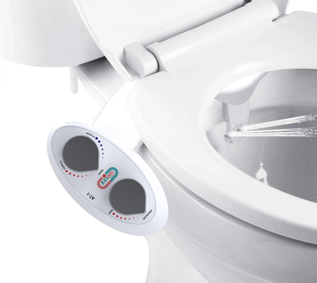 Axiomdeals Premium Bidet Toilet Attachment AT1 Fresh Water Jet Spray - Dual Retract Nozzles - 3 Modes