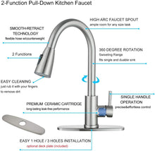 Charger l&#39;image dans la galerie, Axiomdeals Premium High Arc Kitchen Faucet | Single Handle 360 Degree Kitchen Sink Faucet | (Silver)

