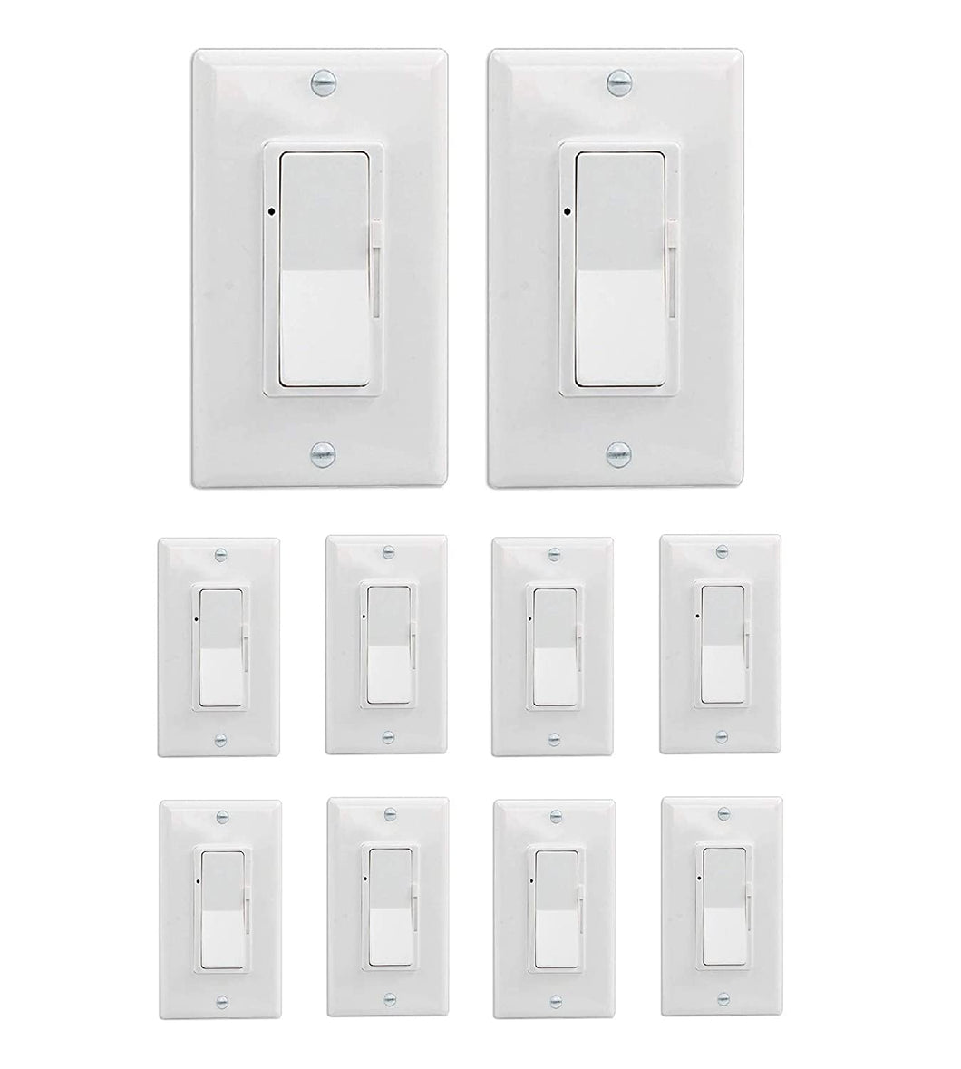 (Pack of 10) Axiomdeals LED Triac Dimmer Light Switch (Single-Pole or 3- Way)
