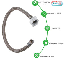 Load image into Gallery viewer, Axiomdeals Flexible Toilet Supply Pipe 16&quot; Hose Length  3/8&quot; to 7/8&quot;
