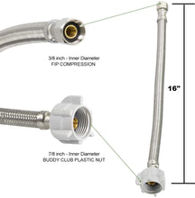 Load image into Gallery viewer, Axiomdeals Flexible Toilet Supply Pipe 16&quot; Hose Length  3/8&quot; to 7/8&quot;
